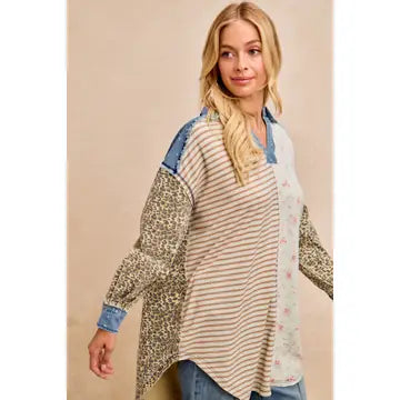 Sweetly Unmatched Long Tunic Top