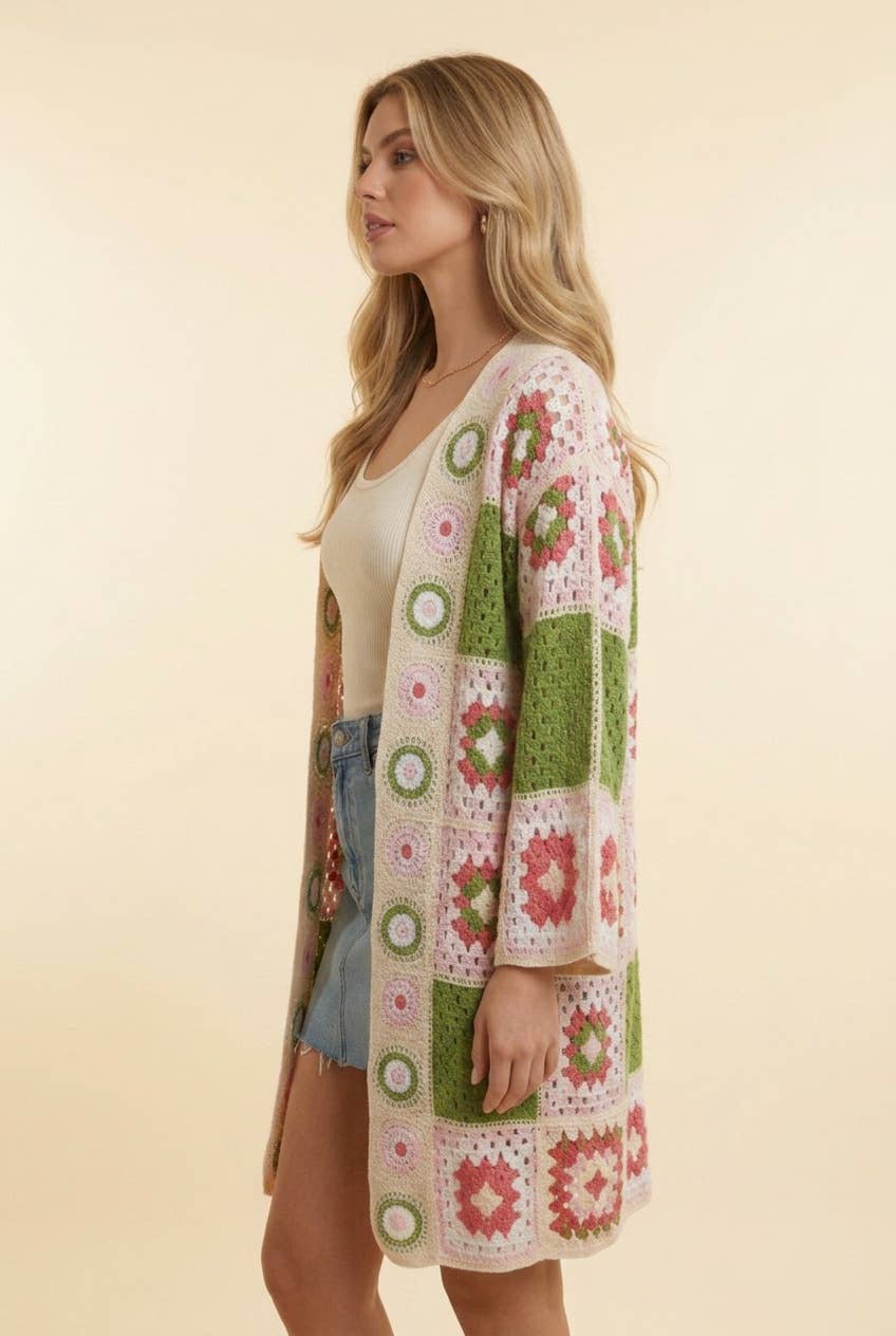 Color Me Happy Crochet Cardigan