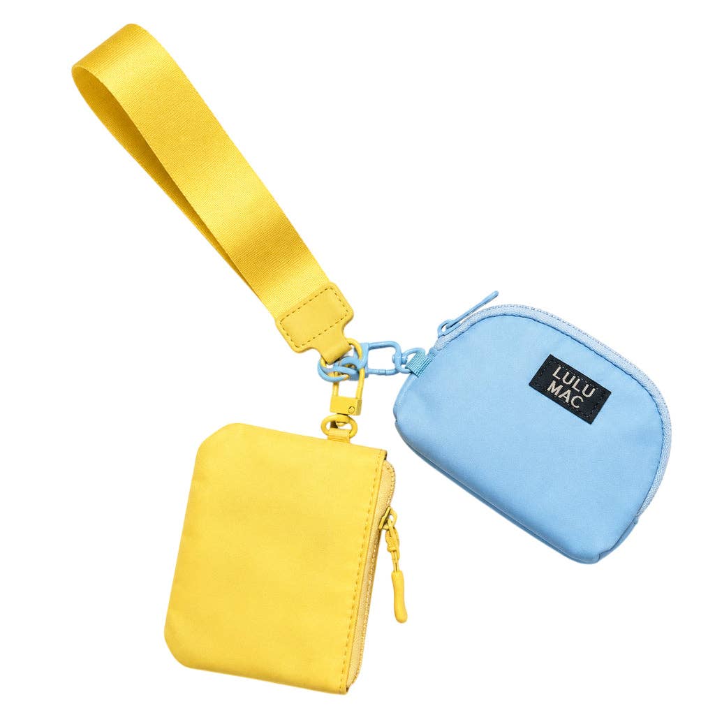 LuLu Mac Double Pouch Wristlets (Butter/Light Blue)