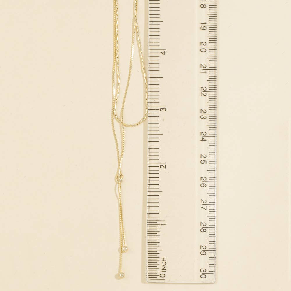 Dainty Lariat Double Layer Drop Necklace