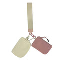 LuLu Mac Double Pouch Wristlets (Cream/Mauve)